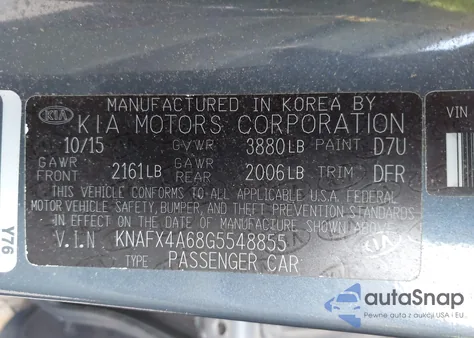 2016 Kia Forte Lx from USA, damaged, VIN KNAFX4A68G5548855